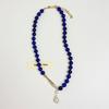 Vintage Fish Baroque Pearl Pendant Necklace Lapis Lazuli Color Beaded Choker for Women Party Trendy Jewelry Accessory Gifts