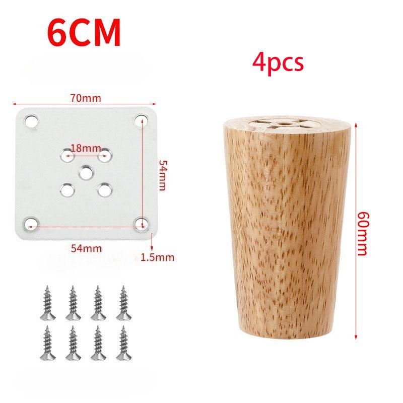 4pack Natural Solid Wood Furniture Leg Table Feets Wooden Cabinet Table Legs Fashion Furniture Hardware Replacement for Sofa Bed
