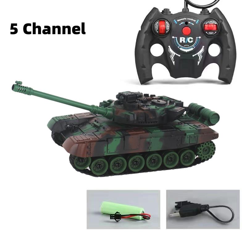 2.4G 7CH/4CH Remote Control Crawler Tank with Light and Music Multifunctional Simulation RC Tracked Tanks Model Kids Toys Gift