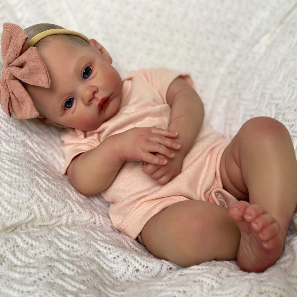 Full Silicone Open Eyes Reborn Baby Doll, Washable Realistic Newborn Collectible Toy Gift