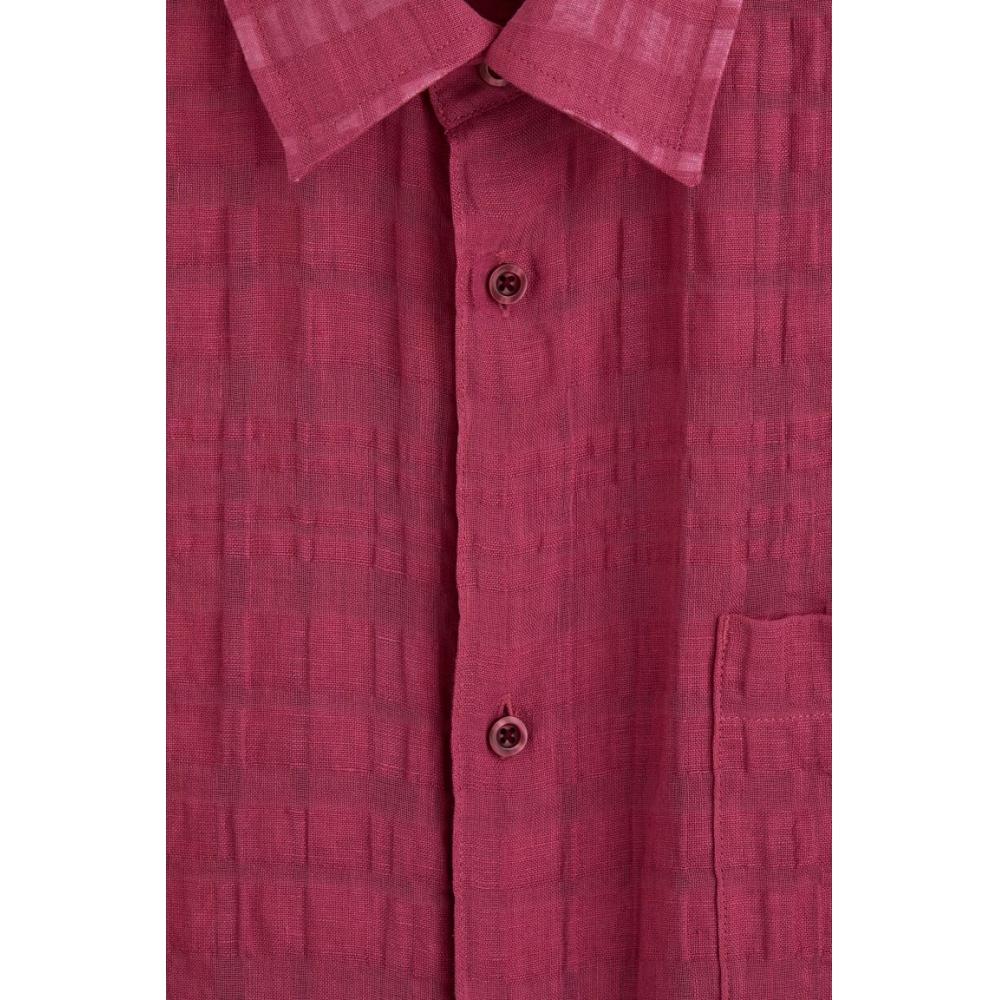 H M Linen Blend sHirt cHerry Color