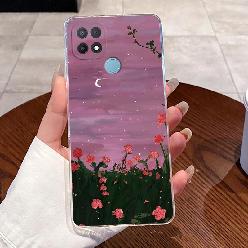 Casing For Oppo A15 A15s Case CPH2185 CPH2179 Aesthetic Fashion Cute Cat Cartoon Phone Case Clear Silicone TPU Soft Back Cover