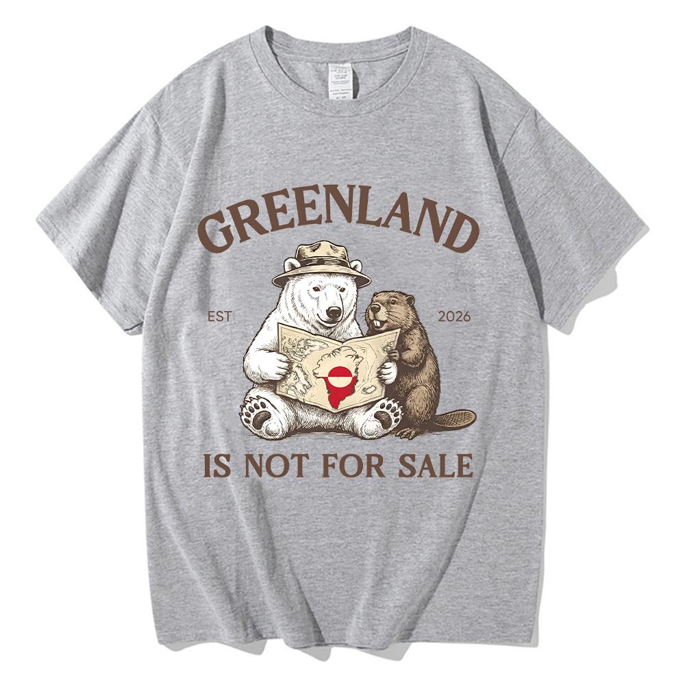 Greenland Is Not for Sale T-Shirt Dear Greenland Animal Cartoon Print Clothing Comfortable 100%Cotton Casual Short Sleeve Unisex Tee Men women clothes