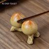 Chinese Yixing Purple Clay Tea Pet Creative Peach Model Ornaments Tea Figurine Handmade Crafts Desktop Decors Tea Set Decoration