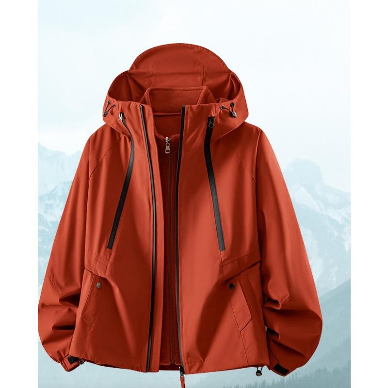 

Короткая куртка три-в-одном в стиле кэжуал, куртка с капюшоном, ветрозащитная и водонепроницаемая куртка, куртка для альпинизма, новый стиль осень-зима XL