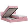 Ottoman Bed with Mattress and Headboard 2 Pieces Pink Velvet