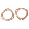 2 PCS 3 Inch Copper Header Exhaust Collector Gaskets, Exhaust Gaskets, Durable, Reusable for SBC BBC 302 350 454 383 Exhaust Gaskets (3 Bolt Pattern)