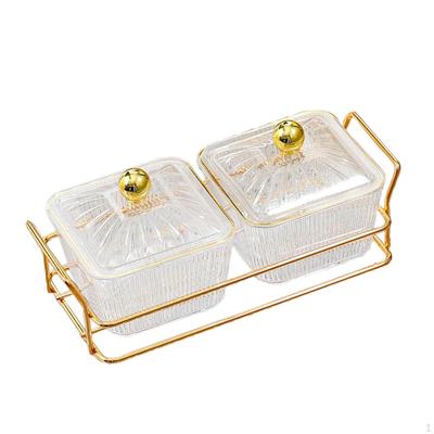 Creative Divided Serving Dishes with Holder Food Storage Box for Dessert Nuts Fruits
