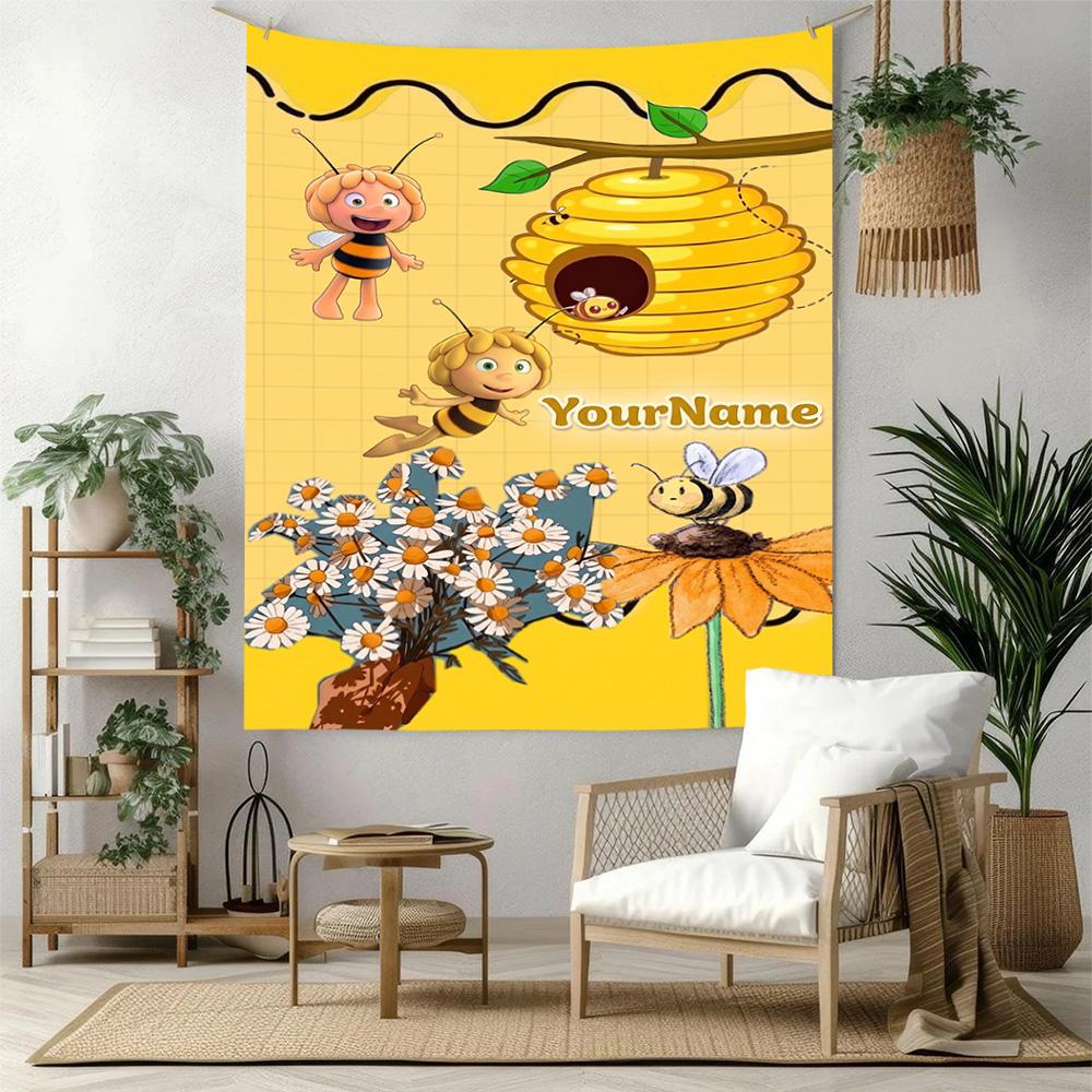 Biene Maja Custom Your Name Wall Decor Tapestry Art For Pet Memorial Birthdaywedding Party Backdrop Family Gift