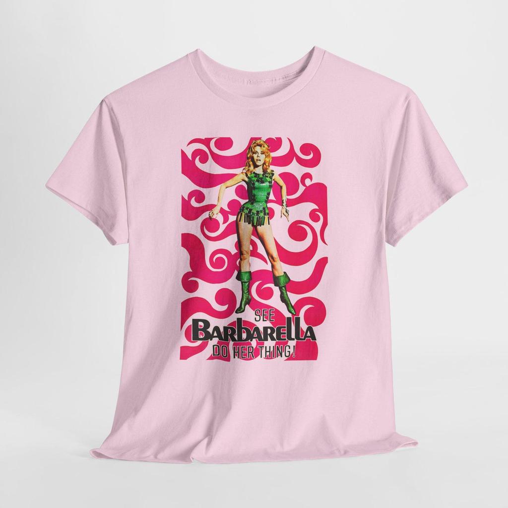 Barbarella V5 Unisex Heavy Cotton Tee, Retro Sci-Fi Graphic Tee, Vintage Space Movie T-Shirt, Sci-Fi Fan Gift, Cosmic Adventure Shirt, Outer