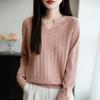 Autumn and Winter New Pullover Sweater V-neck Knitted Sweater Jacquard Women's Spring Base Layer