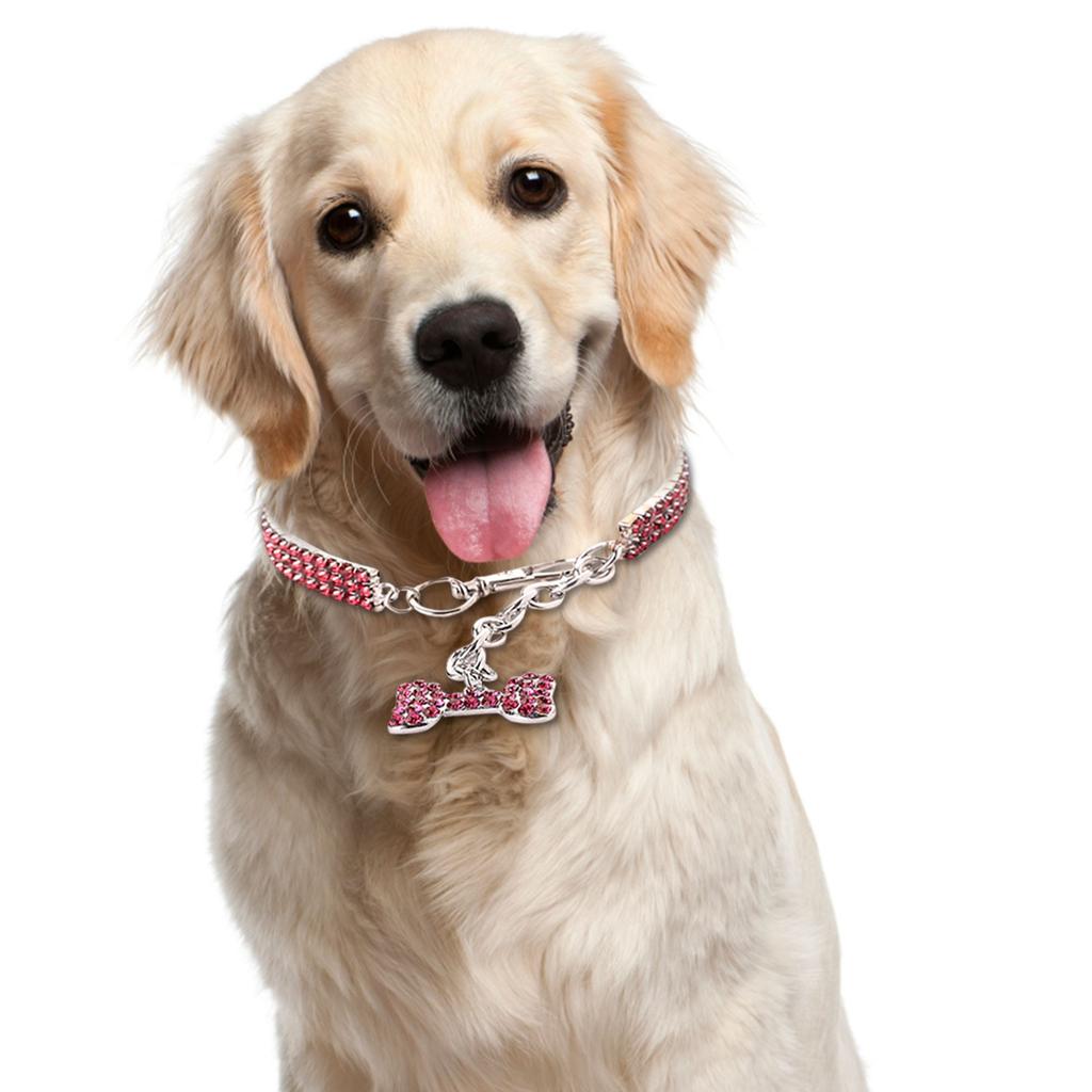  Pet Dog Bling Rhinestone Collars Fancy Necklace For Cats Small Dogs Female Puppy Collars