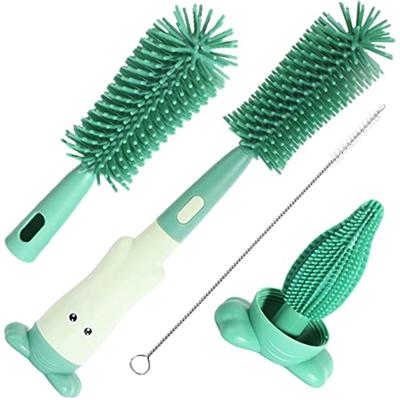3 in 1 BH Babyflessenborstel Baby Babyflessenborstel Reinigingsflessen Pin- en Pin-borstel Stro- en pennenborstelset Babyflessenborstels Waterflessen met