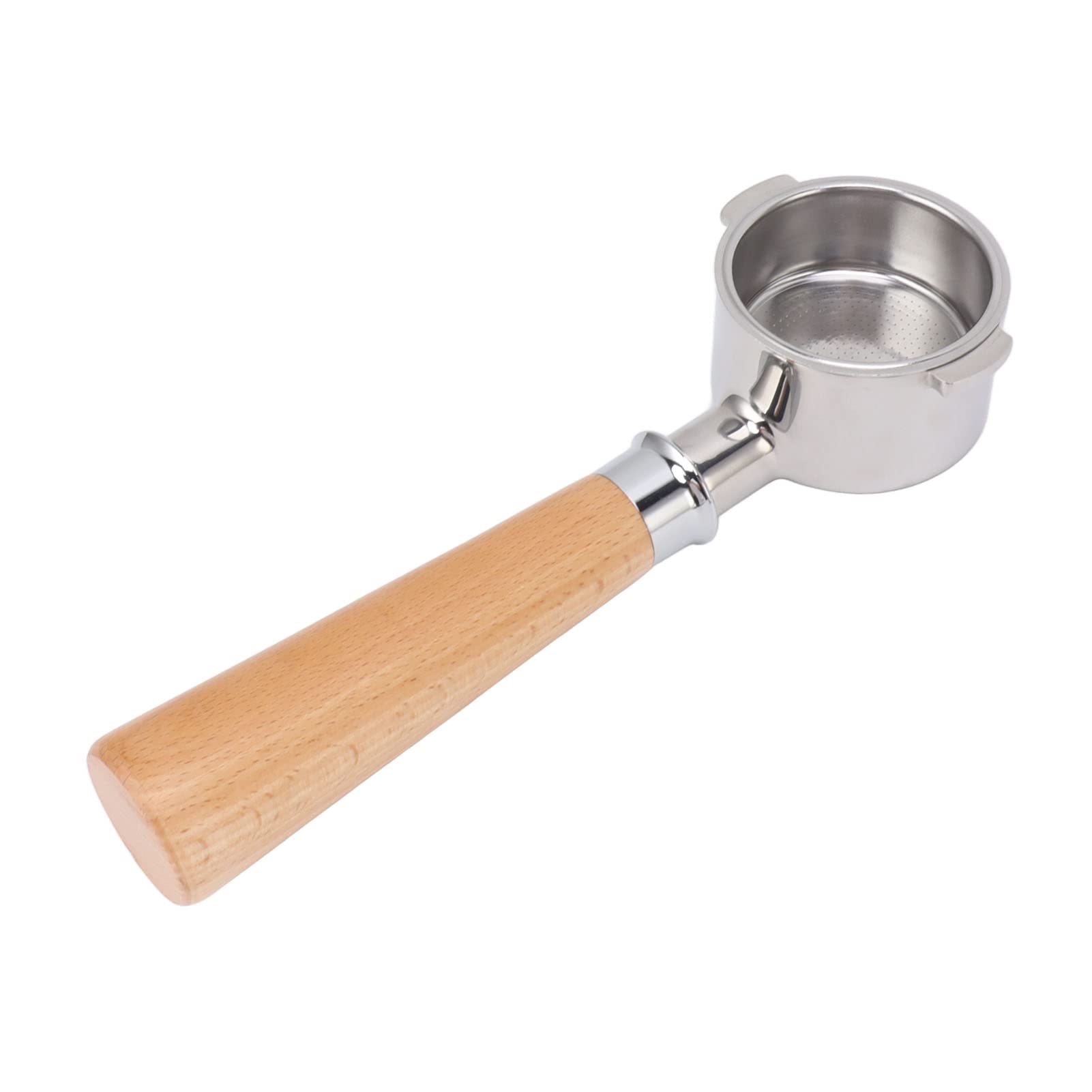 

51мм Бездонный Портафильтр для Кофе, Удобная Ручка, 51мм Портафильтр с Двумя Ушками, Безопасно Снимаемый, Нержавеющая Сталь 304, EC0310 (А2 Бук)