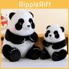 Panda Plush Toy With Pp Cotton Filling Soft Short Fur Stuffed Animal Gift For Kids