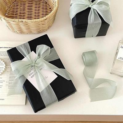 Neue 5 m Garnbänder Geschenkverpackung Sträuße Helle Seide Geschenke Verpackungsmaterial 4 cm Chiffonband
