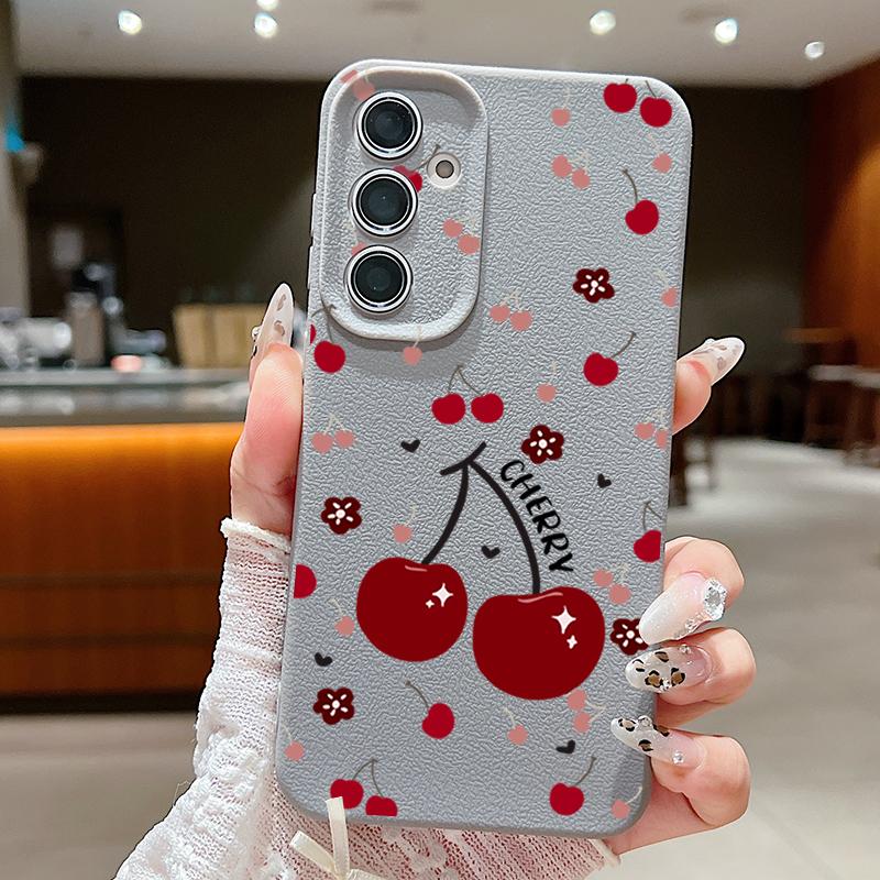 Cherry Fruits Case For Samsung Galaxy A56 A55 A54 5G A53 A52 A14 A34 A15 A25 A35 A16 A26 A36 S21 FE S22 S23 S24 S25 Ultra Capa