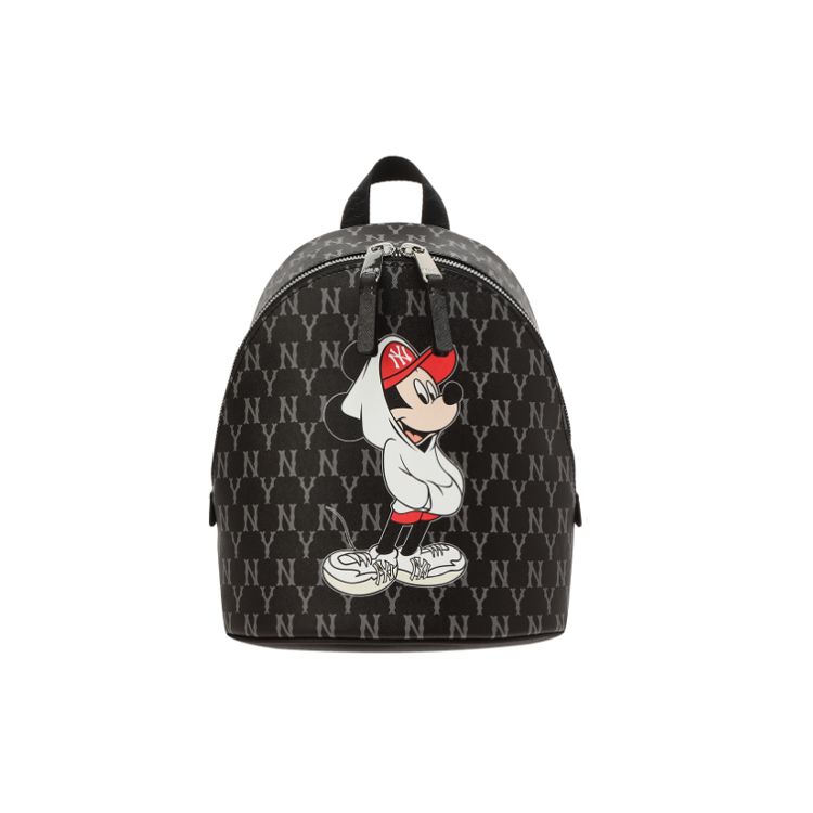 MLB X Disney Collaboration Vintage Print New York Yankees Polyester Mini Backpack Women backpacks Black 32BGK1011-50L Black 12690₽