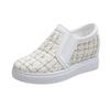 Fashion Hidden Wedge Sneakers Women Platform Checkered Loafers Women Tenis Feminino Wedges Shoes Slip-on Modis Clogs Dress Glitter Fall