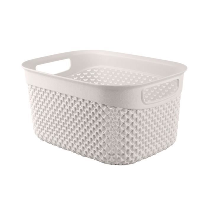 Grand Panier De Rangement Rectangulaire 6,6 Litres 7house... Blanc