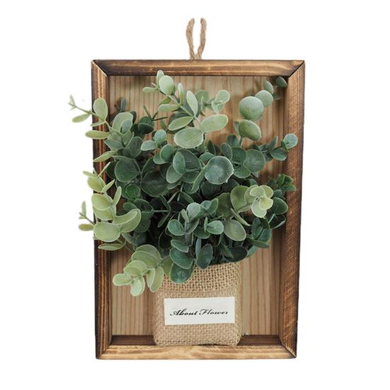 Wall Framed Artificial Plant Faux Greenery Plant in Frame Wall Decor Hanging