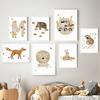 Boho Lion Fox Rabbit Monkey Sailing Voyage Wall Art Canvas Painting Nordic Posters And Prints Wall Pictures Baby Kids Room Decor