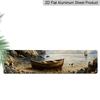 2D Flat Rustic Dinghy Sailboat Aluminum Sign - 2D Flat 15.7×3.94inch Coastal Home Decor Featuring A Sandy Shoreline and Seagulls, Ideal for
