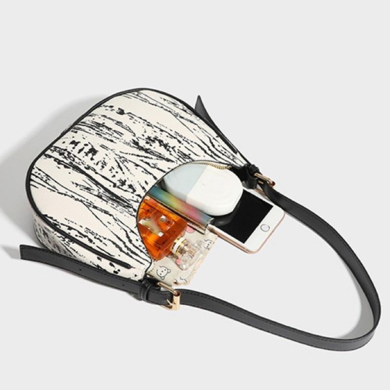 Trendy High-End Moon Shape Underarm Shoulder Bag, Elegant Portable Handbag Wholesale For Ladies Daily Matching
