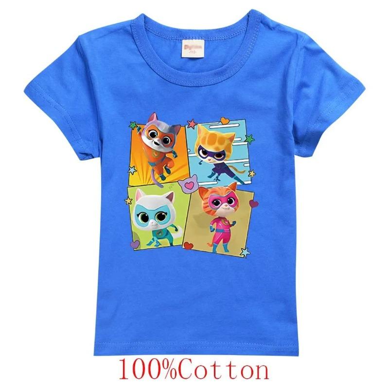 Game Super Cat Costume Kids SuperKitties T Shirt Baby Girls Summer Clothes Toddler Boys Cotton Tshirt Children Short Sleeve Tops
