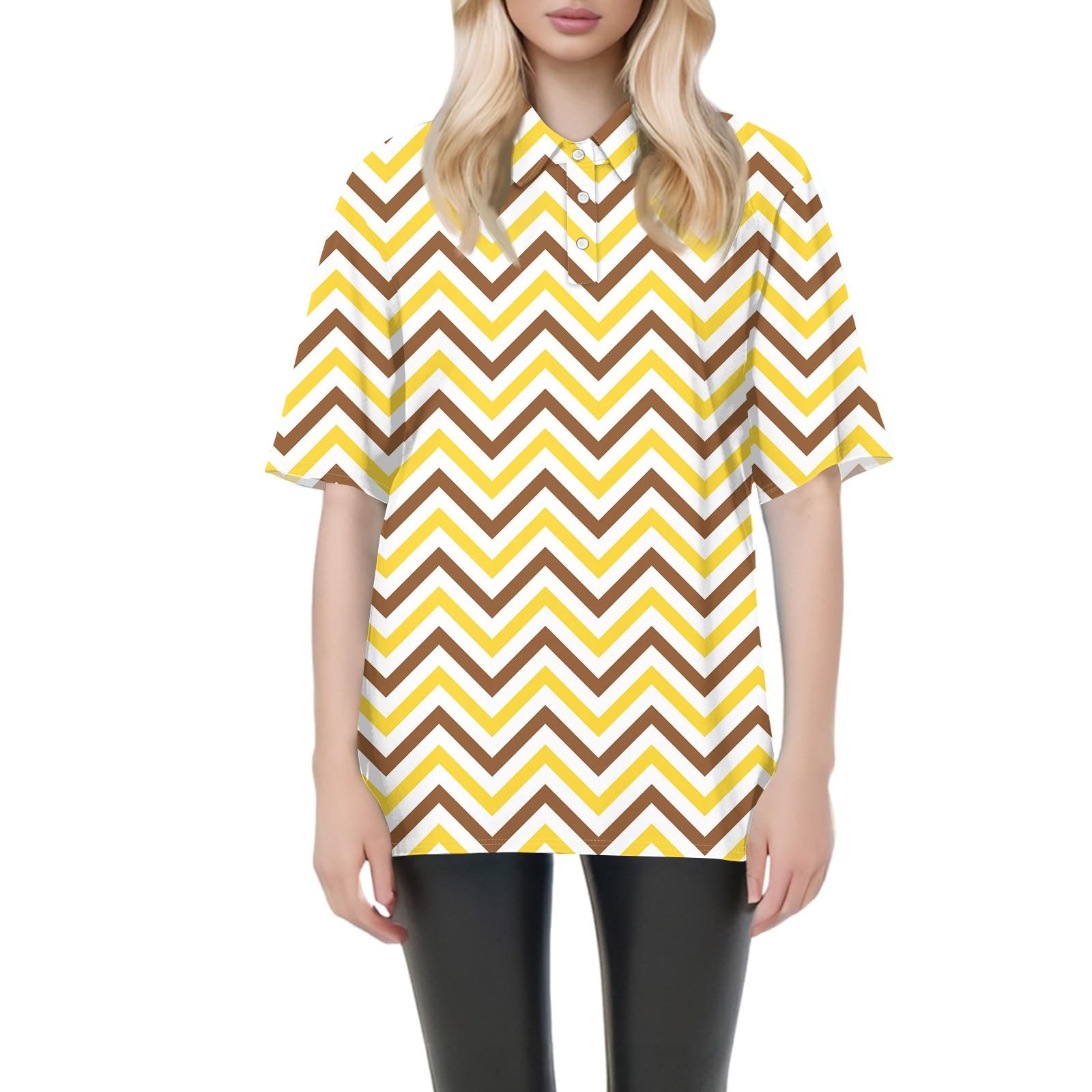 

Женская мода повседневная блузка с коротким рукавом и принтом Пасхи на лацканах XXXL