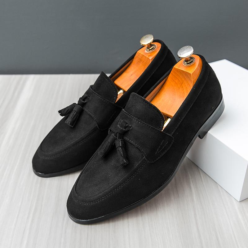 Seasons Men Business Fringed Shoes British Casual One-foot Lightweight Breathable Fashionable Loafers Banquet Shoes Sizes 38-46