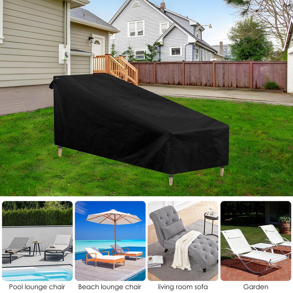 2Pcs Furniture Waterproof Cover Outdoor Lounge Chair Sofa Cover 420D Oxford Heavy Duty Garden Patio Table Chair Dustproof