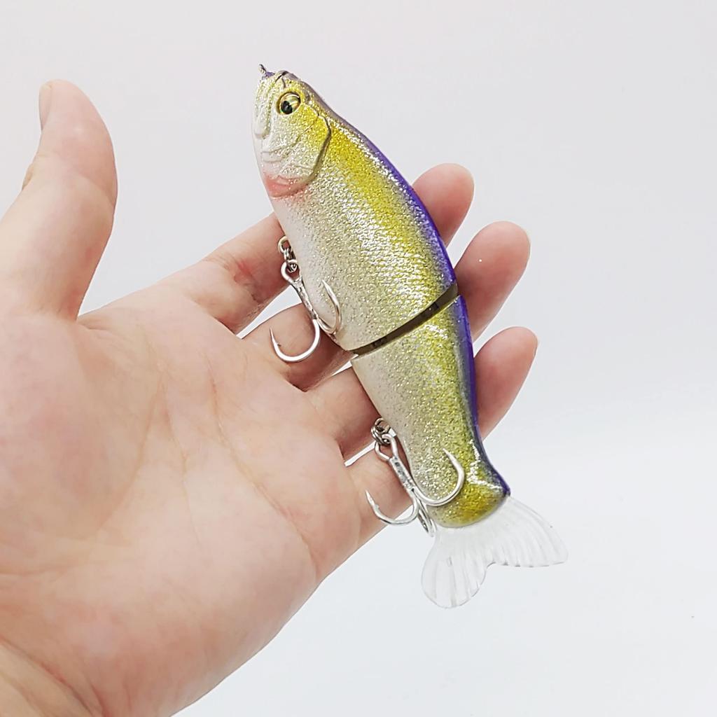 Jointed Big Bait Lure Magnetic 135mm 1oz SS Sea Bass Black Bass [PB Lure] S-shaped (B Set)