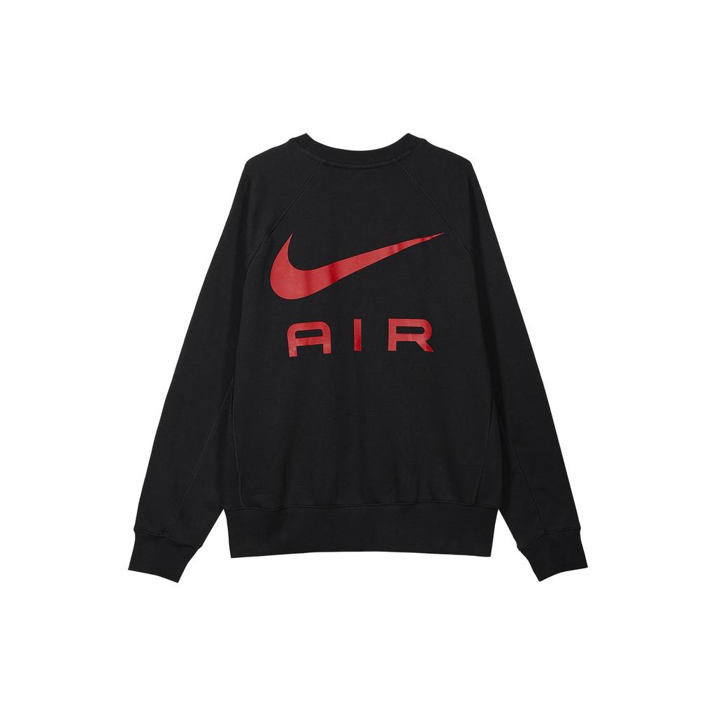Nike Air Logo Crew Neck Casual Long Sleeve Fleece Sweatshirt Men Tops Black FB7204-010