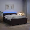 Box Spring Bed with Mattress Dark Brown 200 X 200 Cm Fabric