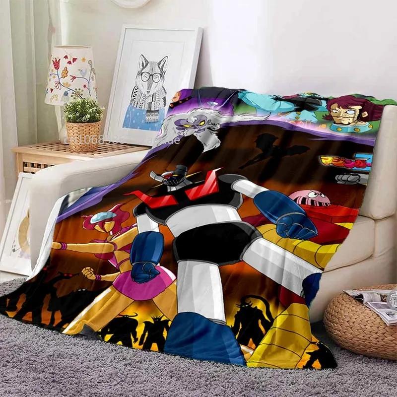 Mazinger Z UFO Robot Grendizer Flannel Blanket Cartoon Anime Children Soft Cover Lightweight Bed Sofa Chair Blanket