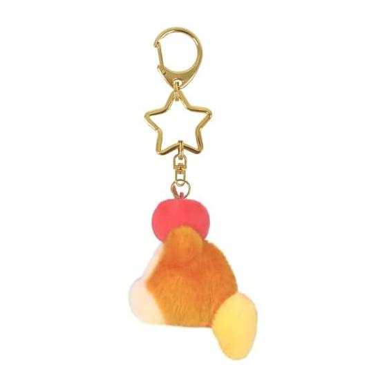 Sanei Boeki Kirby Mini Mofu Mascot Keychain Waddle Dee (Apple) Mascot Plush KMF08