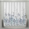 Floral Shower Curtain Waterproof Floral Print Bath Curtain Machine Easy-Care Quick-Drying