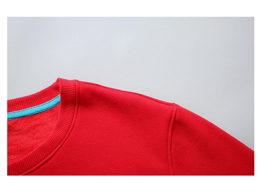 Year of the Horse Red Plus Size Men's Festive Velvet Warm Hoodie