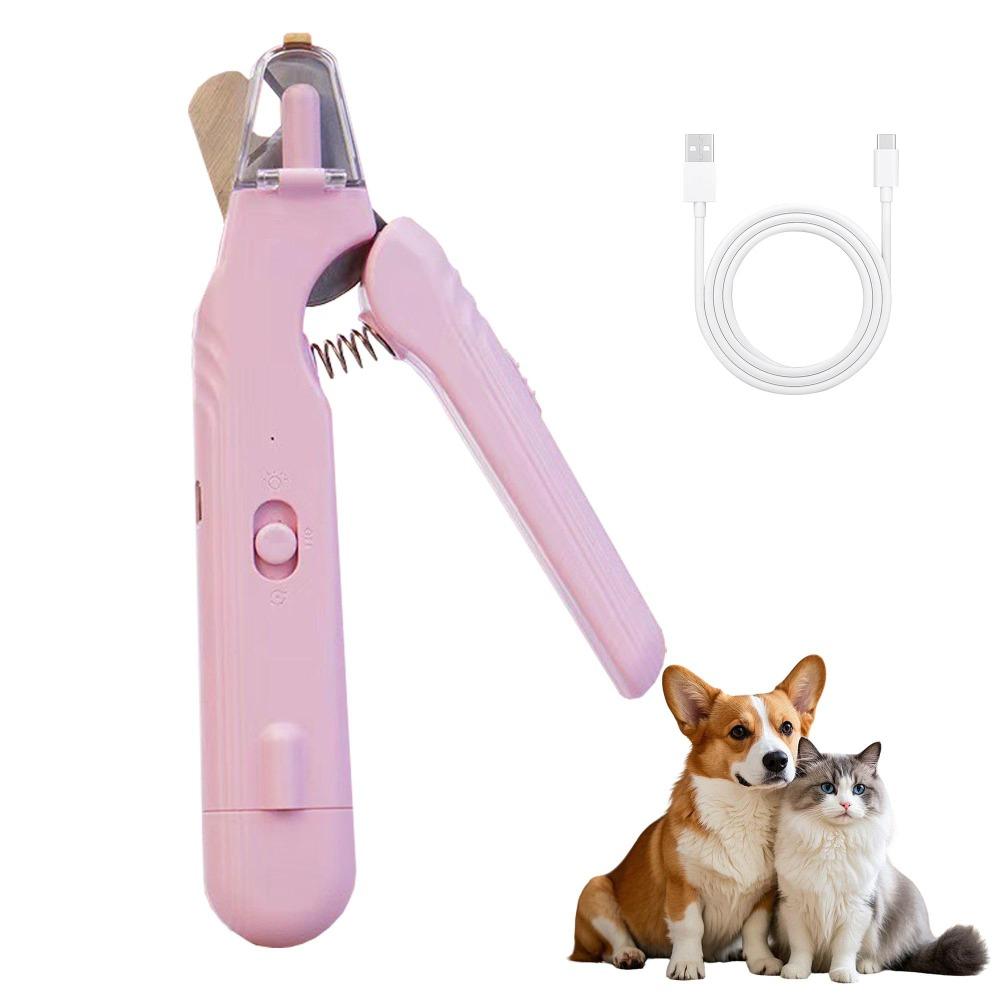 

LED Lights Dog Nail Grinder 2-in-1 Pets Claw Trimmer High Quality Dog Nail Clippers Trimmers Cat розовый