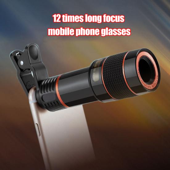 Universal 8X 12X Mobile Phone Camera Telephoto Lens External Telescope with Clip