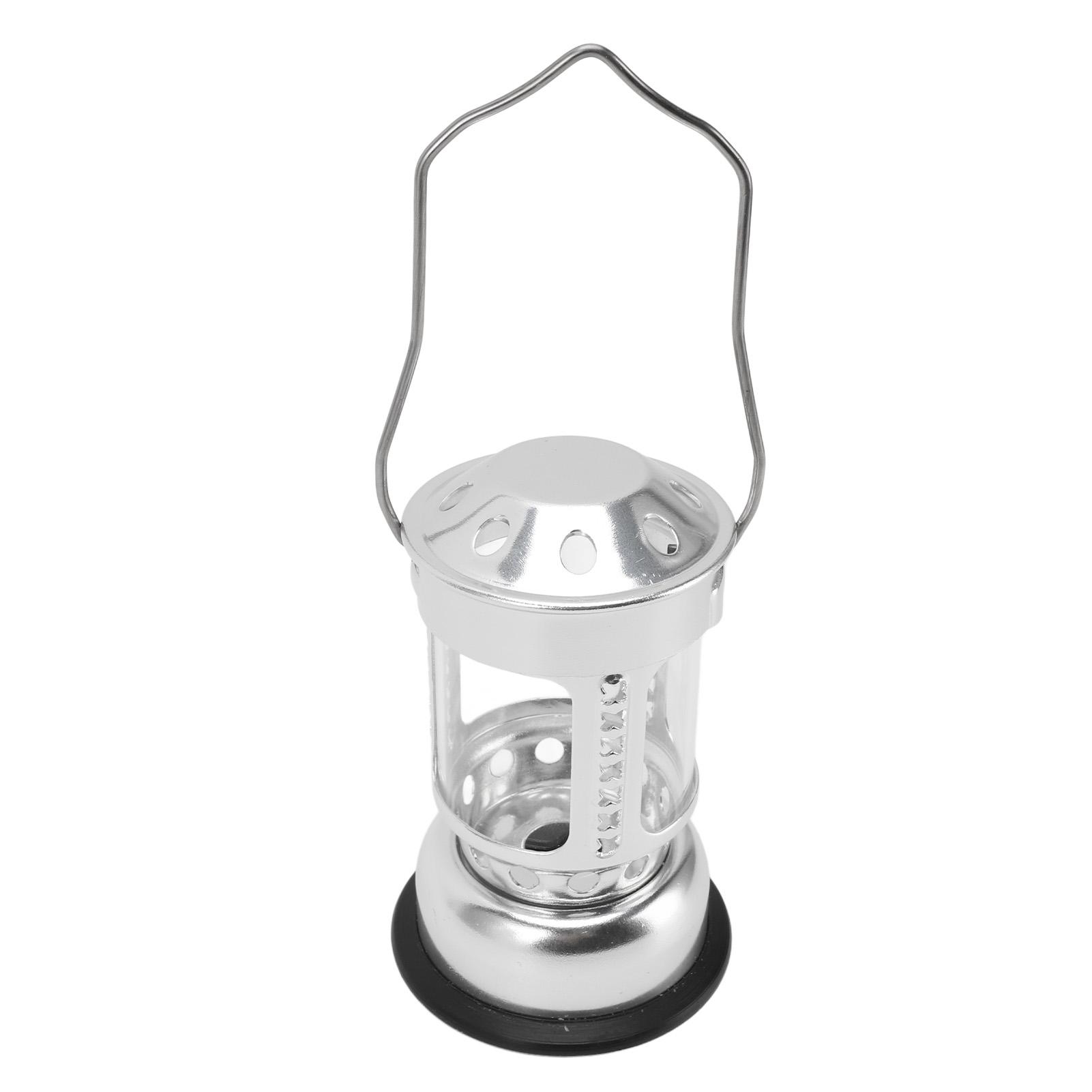 

Portable Candle Lantern Lamp Hanging Tea Light Candle Holder Lantern for Indoor Outdoor Camping Night Fishing Silver Aluminum Alloy