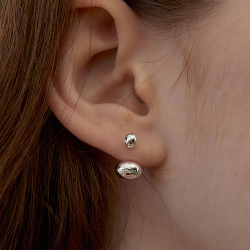 Tatiana (925 Silver) Ball and Egg Ear Jacket Earrings EC1965