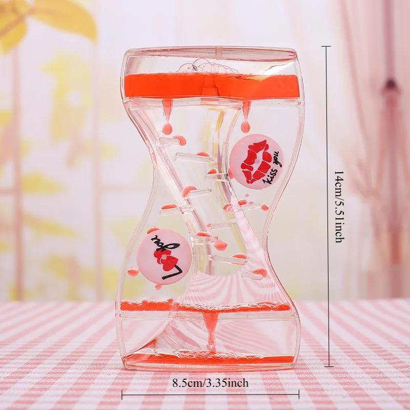 Hourglass Timer Moving Drip Oil Liquid Bubble Kids Toy Home Office Desk Decor Home Decorations Household Supplies