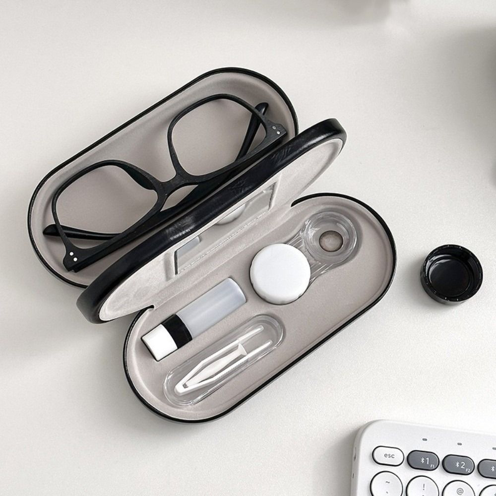 Double Layer Cosmetic Case 2 in 1 Glasses Box Creative Glasses Protective Cover  For Travel