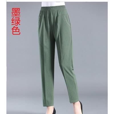 Middle-aged Elderly Women's Pants Summer Thin Nine-point Mother Pants Straight Loose Grandma Pants Casual