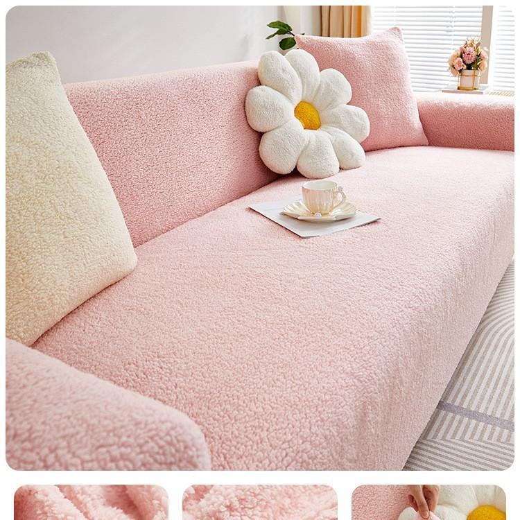 

Cloud Velvet Elastic Sofa Cover All Inclusive Universal Cover New Winter Thickened Plush Anti Cat Scratch Sofa Cover 90-140cm