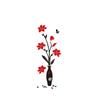 Rose Vase Acrylic Mirror Wall Stickers Plum Blossom DIY Art Wall Decal Living Room Bedroom Home Flower Wallpaper Decor