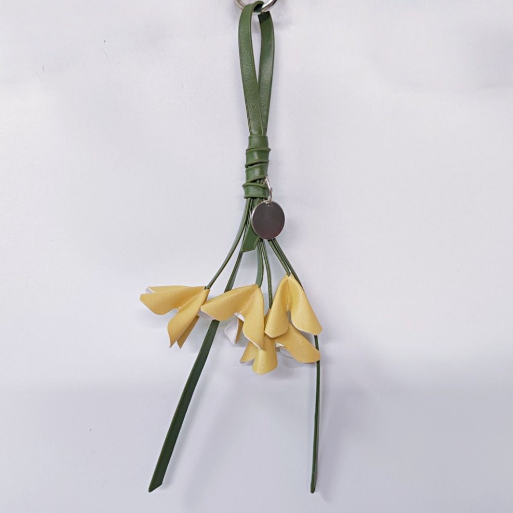 Hanger Pu Flower Keychain Purple Bag Charm Lovely Pu Leather Flower Pendant Women