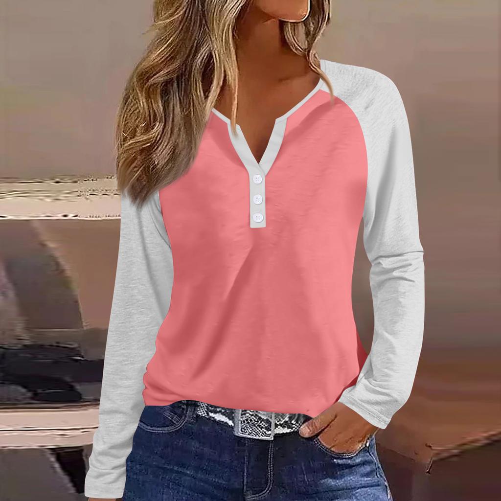 Women's T Shirt Tee Button Floral Print Long Sleeve Daily Weekend Fashion Basic V-Neck Regular Top